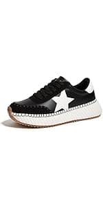 LUCKY STEP Women's Platform Fashion Sneakers Retro Classic Trainers Casual Lace-up Stylish Tennis Running Walking Shoes