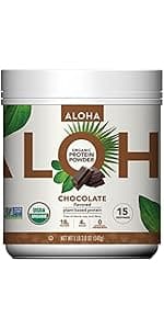 ALOHA Organic Plant Based Protein Bars |Peanut Butter Chocolate Chip | 1.98 Oz (Pack of 12) | Vegan, Low Sugar, Gluten Free, Paleo, Low Carb, Non-GMO, Stevia Free, Soy Free, No Sugar Alcohols