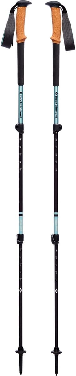 BLACK DIAMOND Trail Trekking Poles (Pair) | Lightweight Aluminum Hiking Poles | Natural, Cork, or Foam Grips | FlickLock Adjustable Shafts for All-Season Stability