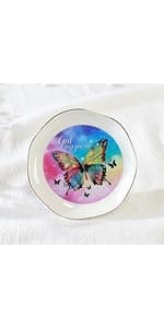 HOME SMILE Ceramic Ring Dish Jewelry Tray for Mom Sister Friends