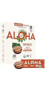 ALOHA Organic Plant Based Protein Bars |Peanut Butter Chocolate Chip | 1.98 Oz (Pack of 12) | Vegan, Low Sugar, Gluten Free, Paleo, Low Carb, Non-GMO, Stevia Free, Soy Free, No Sugar Alcohols