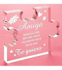 to My Bestie Gifts - Best Friends Christmas Birthday Gifts for Women Acrylic Puzzle Plaque Desk Decorations for Best Friend Sister Girls Women BFF Friendship Card - 3.35 x 2.76 Inch