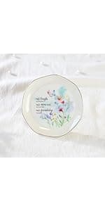 HOME SMILE Ceramic Ring Dish Jewelry Tray for Mom Sister Friends
