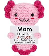 Gifts for New Relationship, Crushes, Valentines, Anniversaries for Him or Her - Mini Crochet Axolotl - Turns Out I Like You More Than Planned, Will You Be My Girlfriend Boyfriend Gf Bf