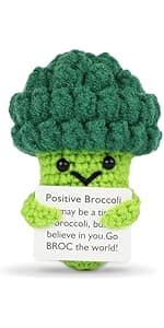 Hoedia Handmade Emotional Pickle Gift, Cucumber Crochet Doll Inspirational Gifts with Cards, Cute Knitted Funny Support Potato Friend Birthday Mothers Day Easter Basket Stuffers (Emotional Pickle)
