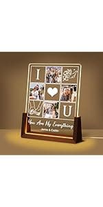 Personalized Best Friend Birthday Gifts for Women, Unique Friendship Gifts, Custom Acrylic Night Light Friend Picture Frame with Photo Name, Long Distance BFF Sister Bestie Christmas Gift