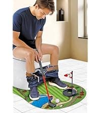 Toilet Golf Game-Practice Mini Golf in Any Restroom/Bathroom - Great Toilet Time - Dad Gifts, Funny Gifts for Dad, Funny White Elephant Gifts, Gag Gifts for Husband, Boyfriend, Men.