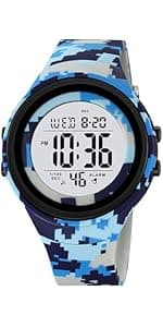 MASTOP Solar Watch Neutral LED Digital Watch Military Waterproof Sports Watch Black