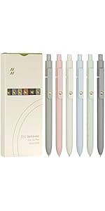 Gel Pens, 5 Pcs 0.5mm Black Ink Pens Fine Point Smooth Writing Pens, High-End Series Pens for Journaling Note Taking, Cute Office School Supplies Gifts for Women Men (Morandi)