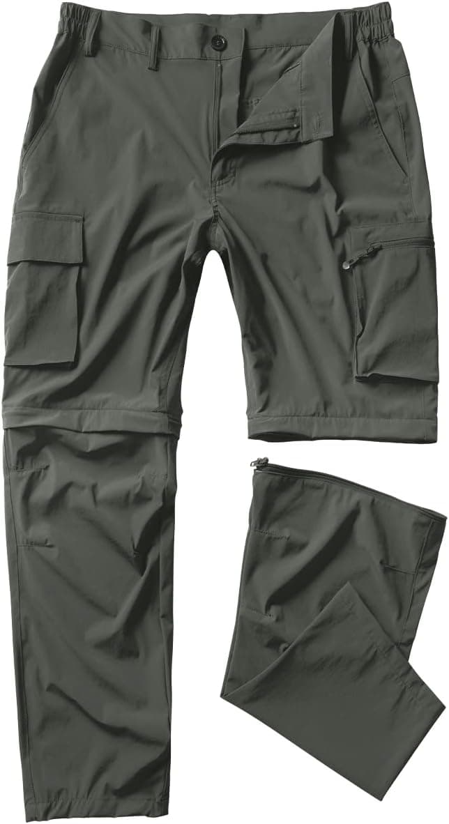Gash Hao Mens Hiking Convertible Pants Outdoor Waterproof Quick Dry Zip Off Lightweight Fishing Pants