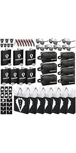 60Pcs Groomsmen Gifts Set of 6, Groomsmen Proposal Box with Flasks Sunglasses PU Leather Toiletry Bag Bottle Opener for Wedding Groomsman Best Man Gift