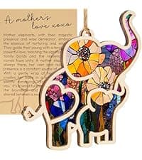 Gifts for Women, Friendship Elephant Ornament with Story Card, Friendship Birthday Gifts for Women, Birthday Presents for Best Friends Sisters Special Bond Decor, Suncatcher