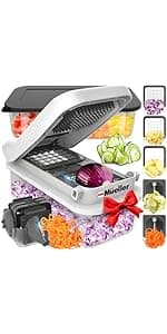 Mueller Pro-Series 10-in-1, 8 Blade Vegetable Chopper, Mandoline Slicer, Food Chopper with Container, Fruit Slicer, Kitchen Gadgets & Accessories, Home Essentials