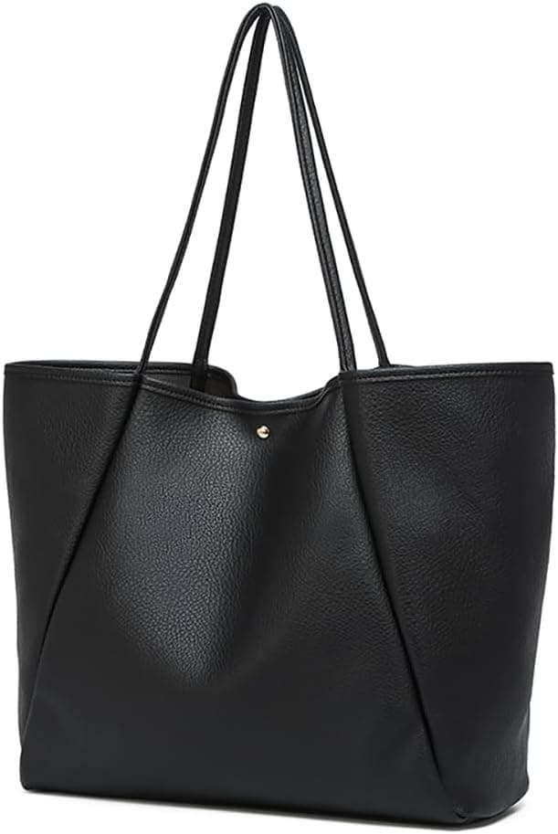 Dreubea Large Leather Tote Bag for Women - Big Work Bag, Spacious Minimalist Handbag, Tote Handbag for Office