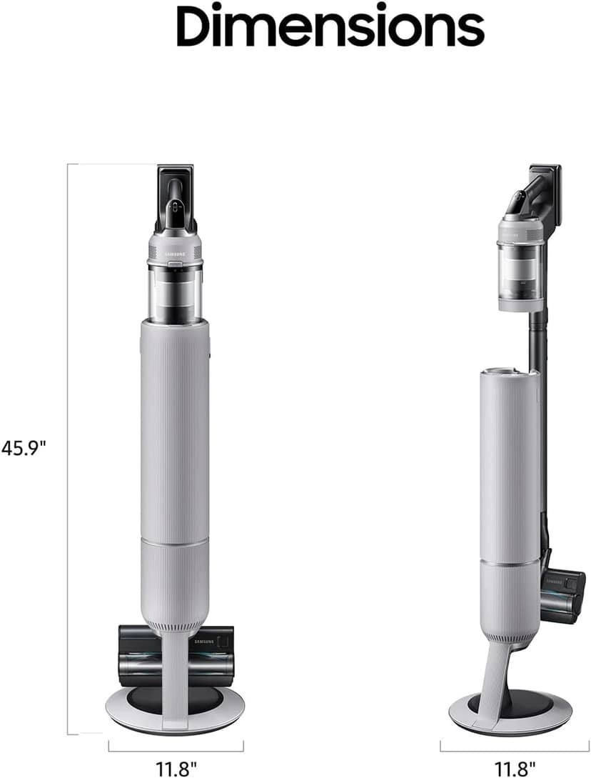 Samsung Bespoke AI Jet Lite Cordless Stick Vacuum with All-in-One Clean Station, 280AW Suction, Long Battery Life, Anti-Tangel Pet Tool, 2025, Pebble Gray, VS80F28DMP/AA