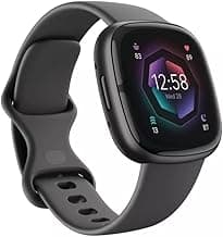 Fitbit Sense 2 Advanced Health and Fitness Smartwatch with Tools to Manage Stress and Sleep, ECG App, SpO2, 24/7 Heart Rate and GPS, Shadow Grey/Graphite, One Size (S & L Bands Included)