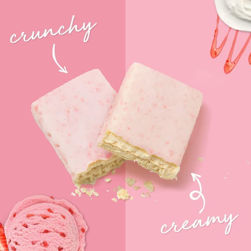 Power Crunch Whey Protein Bars, High Protein Snacks with Delicious Taste, Strawberry Cream, 1.4 Ounce (12 Count)