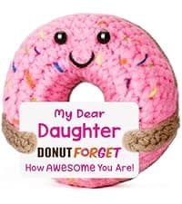 Bestie Gifts for Women Friend - Funny Cute Cool Handmade Knitted Donut for Female Woman Besties Best Friends BFF Soul Sister Coworker Friendship Birthday