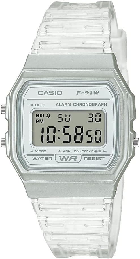 Casio F91W Series | Digital Watch | Water Resistant | LED Light | 1/100 SEC Stopwatch | Regular Time Keeping (HR, Min, SEC, PM, Date, Day) | Daily Alarm | Lightweight | 7 Year Battery