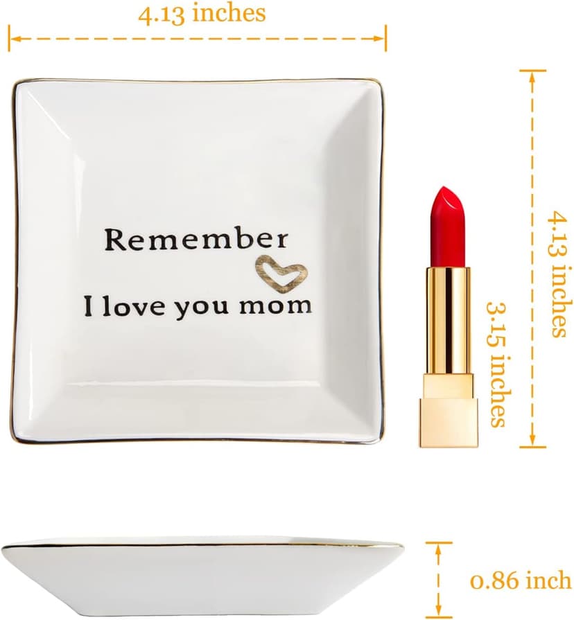 HOME SMILE Ceramic Ring Dish Jewelry Tray for Mom Sister Friends
