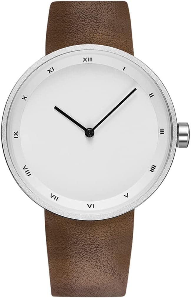 AGEN KGEN Mens Watches Ultra-Thin Minimalist Waterproof Fashion Simple Business Wrist Watch for Men Unisex Dress with Leather Band