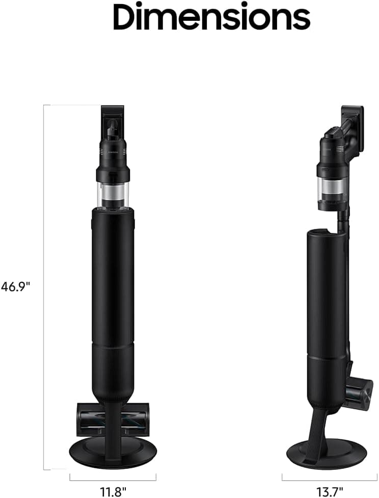 Samsung Bespoke AI Jet Ultra Cordless Stick Vacuum with All-in-One Clean Station, 400AW Powerful Suction, Long Battery Life, Anti-Tangle Pet Tool, 2025, Satin Black, VS90F40DMK/AA