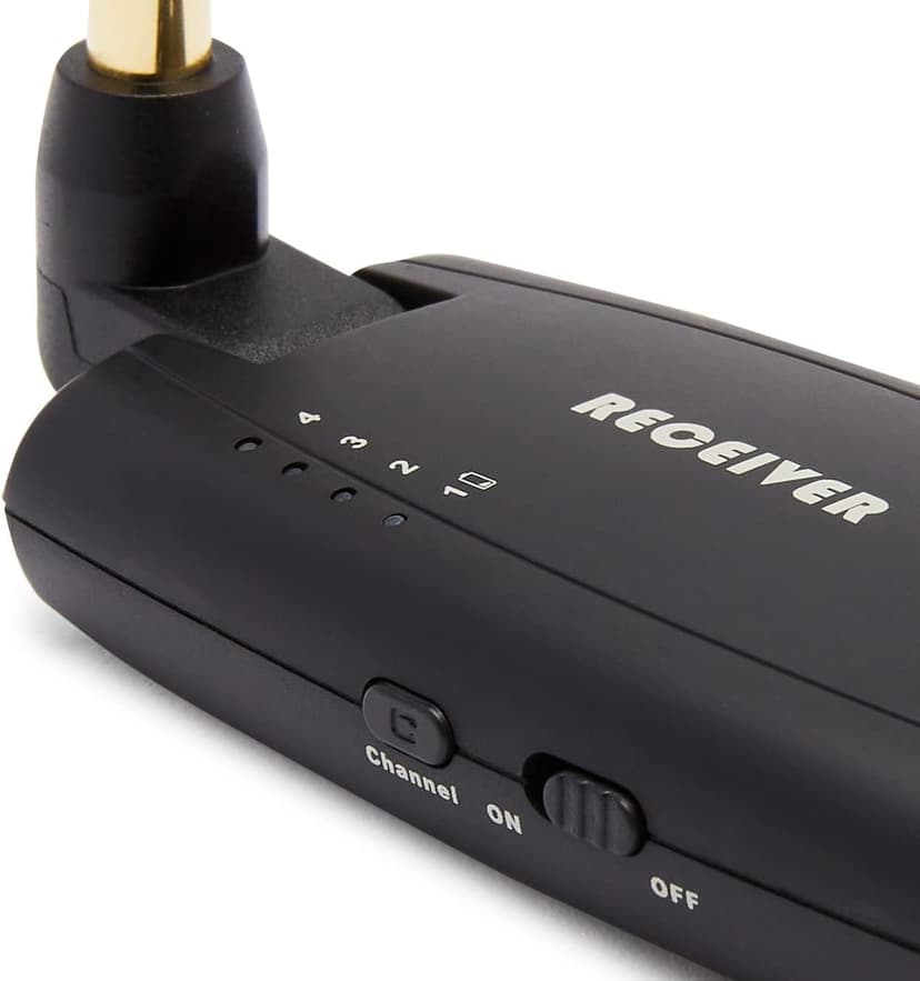 Amazon Basics Digital Wireless Guitar System Transmitter/Receiver with Rechargeable Batteries, Black