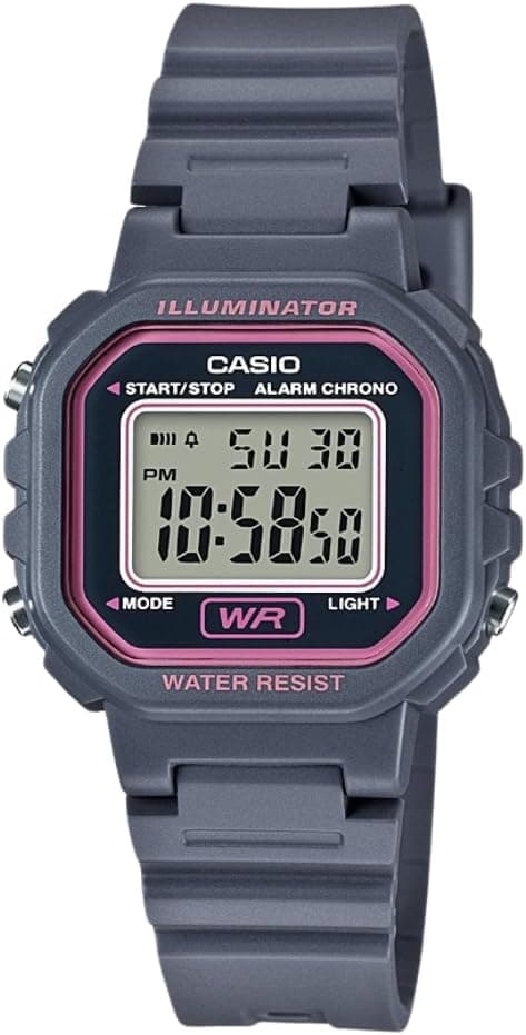 Casio LA20WH Series | Women's Digital Watch | Water Resistant | LED Light | Auto Calendar | Date Display | 1/100 SEC Stopwatch | Regular Time Keeping (HR, Min, SEC, PM, Date, Day) | 5 Yr Batt
