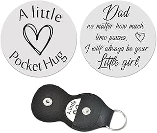 ShiQiao Spl Pocket Hug Token Keychain Gift Dad Fathers Day Birthday gifts from Daughter Dad Daddy Father Christmas Presents for Men with PU Leather Keychains