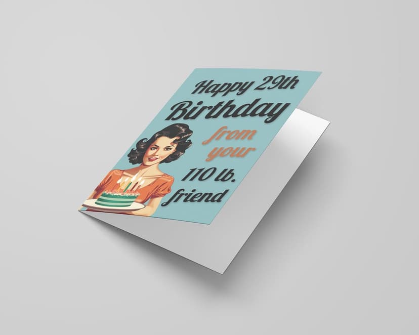 Katie Doodle - Funny Birthday Cards for Women, Friend (Handmade in USA) - Great for 30th, 40th, 50th, 60th, 70th, 75th, 80th, 90th Birthday Gifts for Women Her Friends - Includes 1 Card & 1 Envelope
