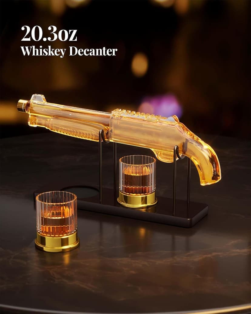 Whiskey Decanter Sets with 2 Glasses for Men Dad, The Wine Things Unique Gift for fathers day, Husband, Boyfriend, Anniversary Day Birthday Gift Ideas, Cool Drinking Accessories for Home Bar Party