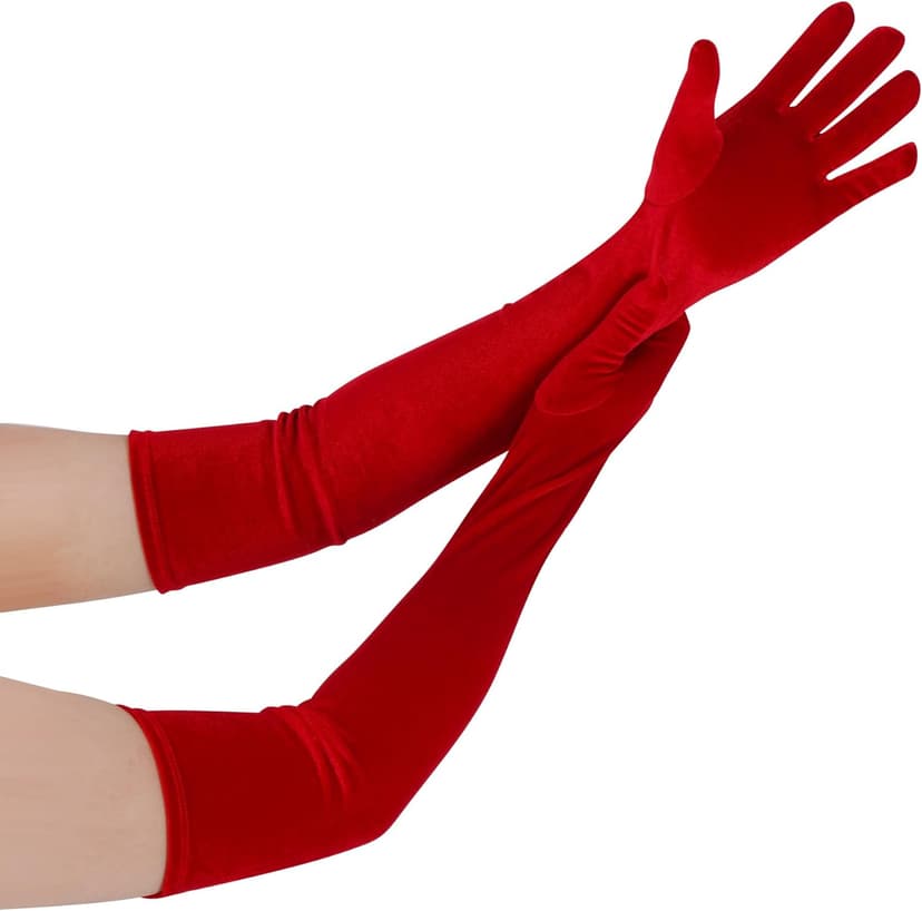 Lystaii Women Long Velvet Gloves for Women Elbow Length 1920s Opera Costume Flapper Evening Banquet Party