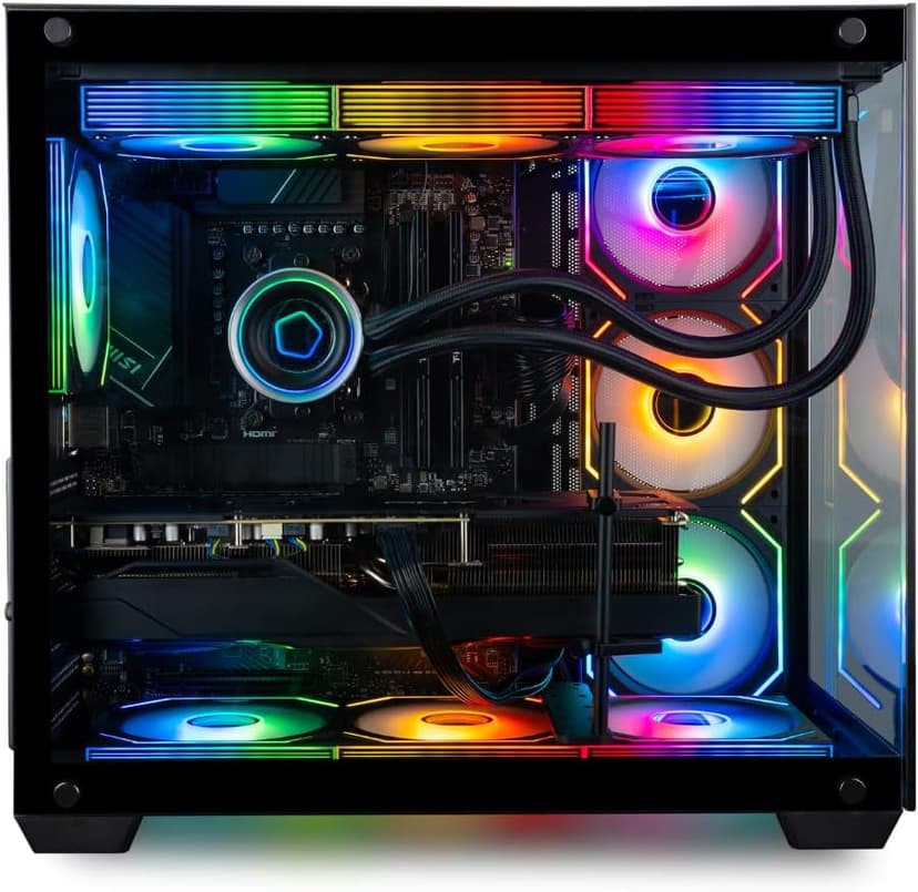 Panorama XL Gaming PC Desktop (NVD GeForce RTX 5080, Intel 24-Core i9-14900KF Processor, 96GB DDR5 RAM, 4TB Gen4 NVMe SSD, WiFi 6E, HDMI, Windows 11 Pro) Best 2025 Prebuilt Tower RGB Gamer Computer