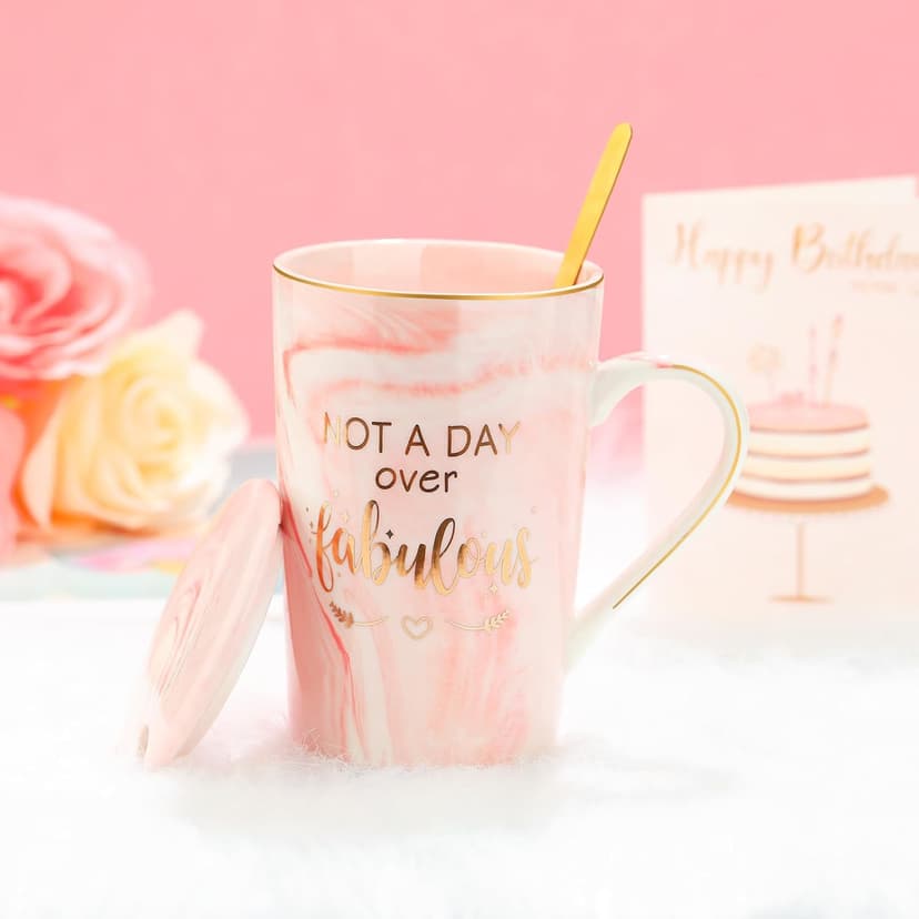 Birthday Gifts for Women Happy Birthday Gift Baskets for Women Unique Not A Day Over Fabulous Mug Gift ideas Pink Gifts Box Set Presents for Her Friends Mom Sister Wife Coworkers Daughter Aunt Mom