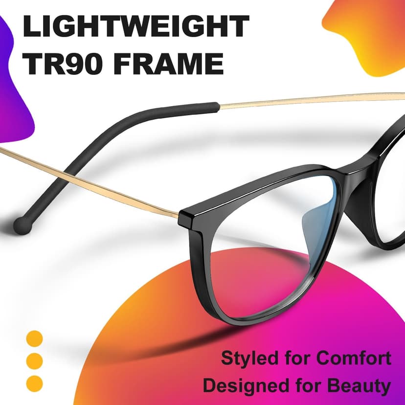 VISOONE Anti Slip TR90 Blue Light Blocking Glasses Size M Eyewear Frame with Anti Glare Eye Protection for Women GaeL
