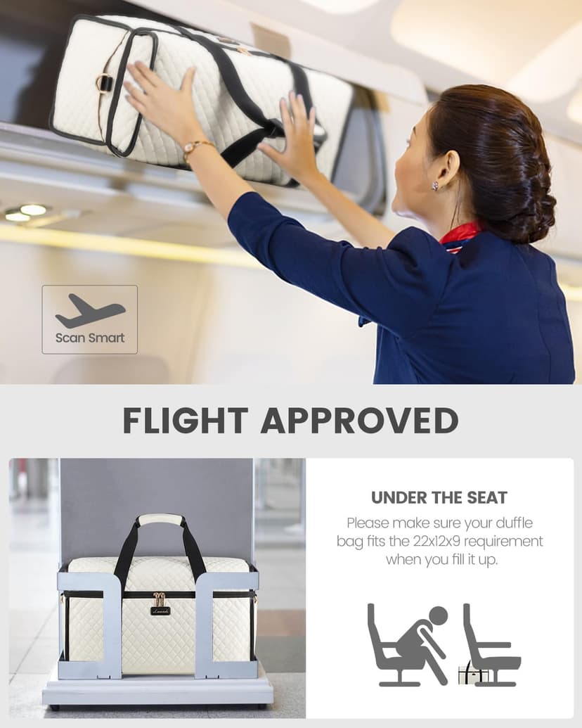 LOVEVOOK Travel Duffle Bag - Weekender & Overnight Bag with Toiletry & Wet Pocket, Carry-On Size, 3pc Set