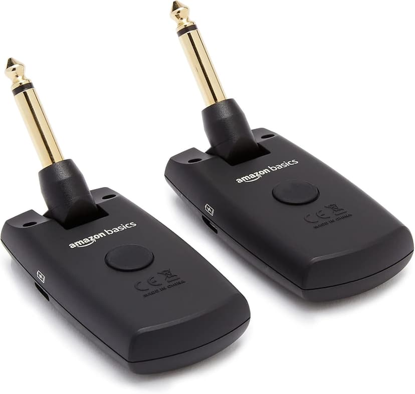 Amazon Basics Digital Wireless Guitar System Transmitter/Receiver with Rechargeable Batteries, Black