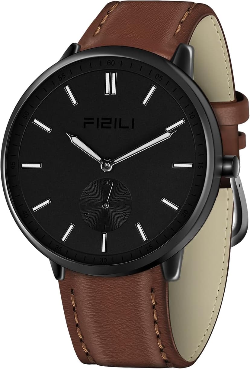 Watch Mens Watches Fashion Minimalist Ultra-Thin Watches for Men Waterproof Luminescent Hands Leather Strap