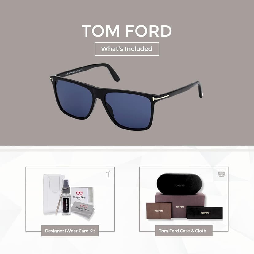 Tom Ford Fletcher FT0832 Square Sunglasses for Men +BUNDLE with ACCESSORY EYEWEAR KIT