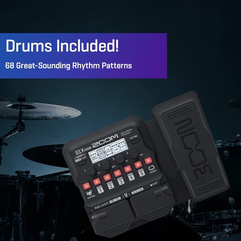 Zoom G1X Four Multi-Effects Processor with Expression Pedal for Electric Guitar