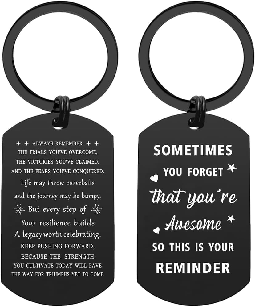 ENGZHI Motivational Keychain for Men, Inspirational Gift for Him, Get Well Soon Encouragement Daily Affirmation Present​