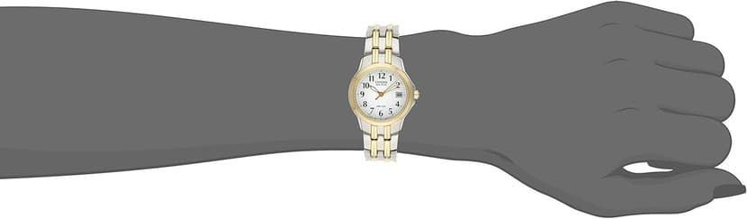 Citizen Women's Eco-Drive Dress Classic Two Tone Gold Stainless Steel Watch, Easy to Read, White Dial, 26mm (Model: EW1544-53A)