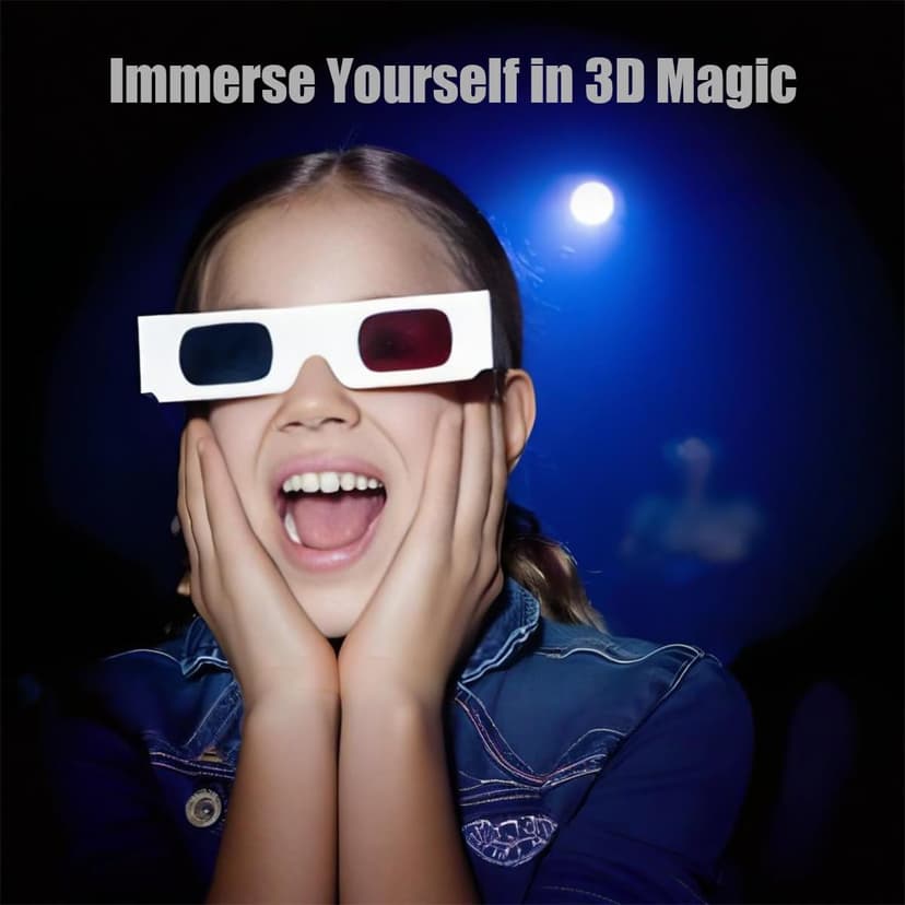 3D Glasses for Movies Red/Cyan Cardboard 3D Glasses in White Frame Anaglyph Cardboard for Movies