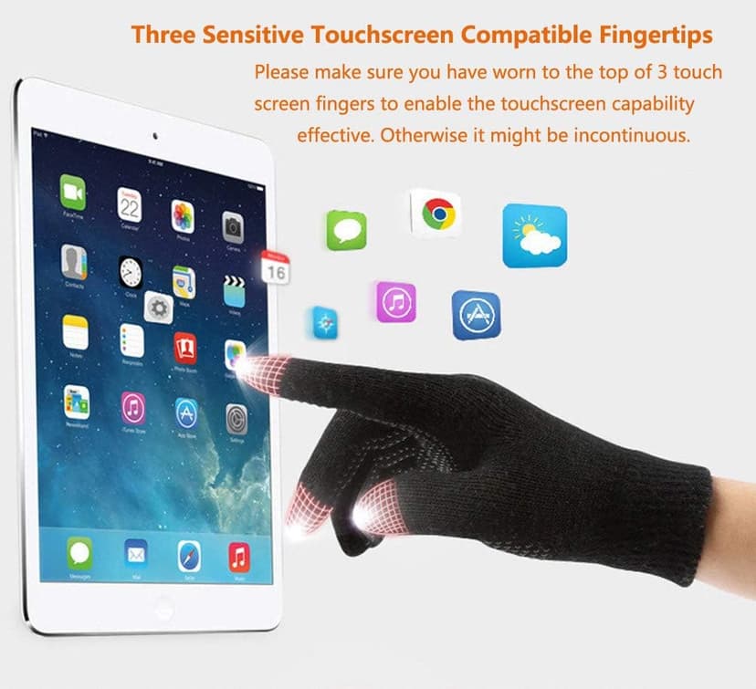 HINDAWI Winter Hat Scarf Gloves Slouchy Beanie Snow Knit Skull Cap Touch Screen Mittens Circle Scarves for Women Men