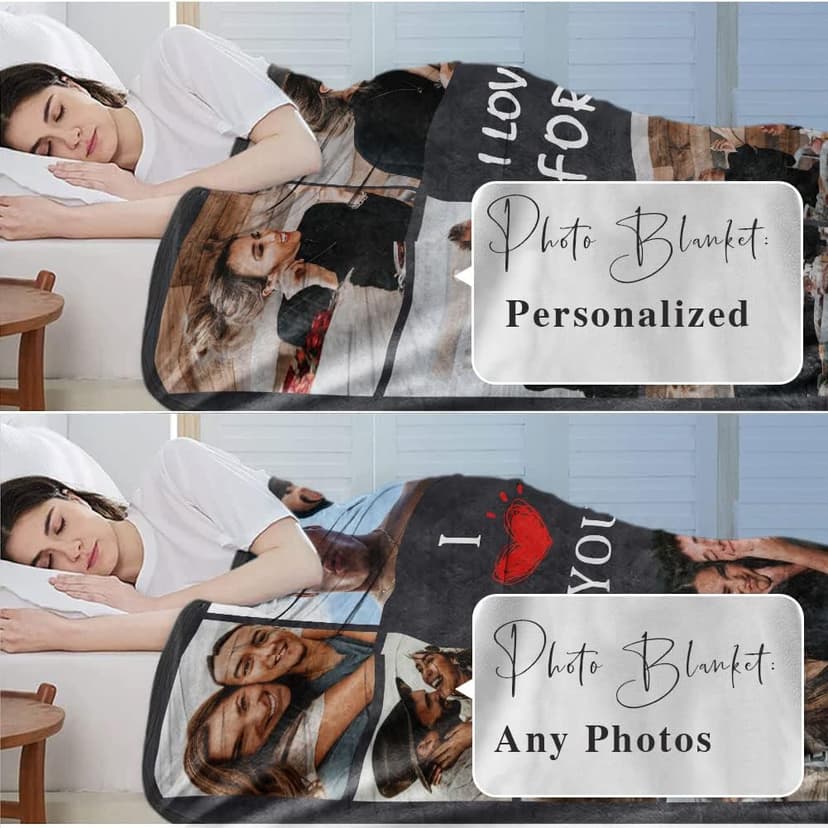 Ships Next Day, Custom Photo Blanket I Love You Girlfriend Boyfriend Gifts, Personalized Blankets Couples Gifts Christmas Blankets Women Gifts