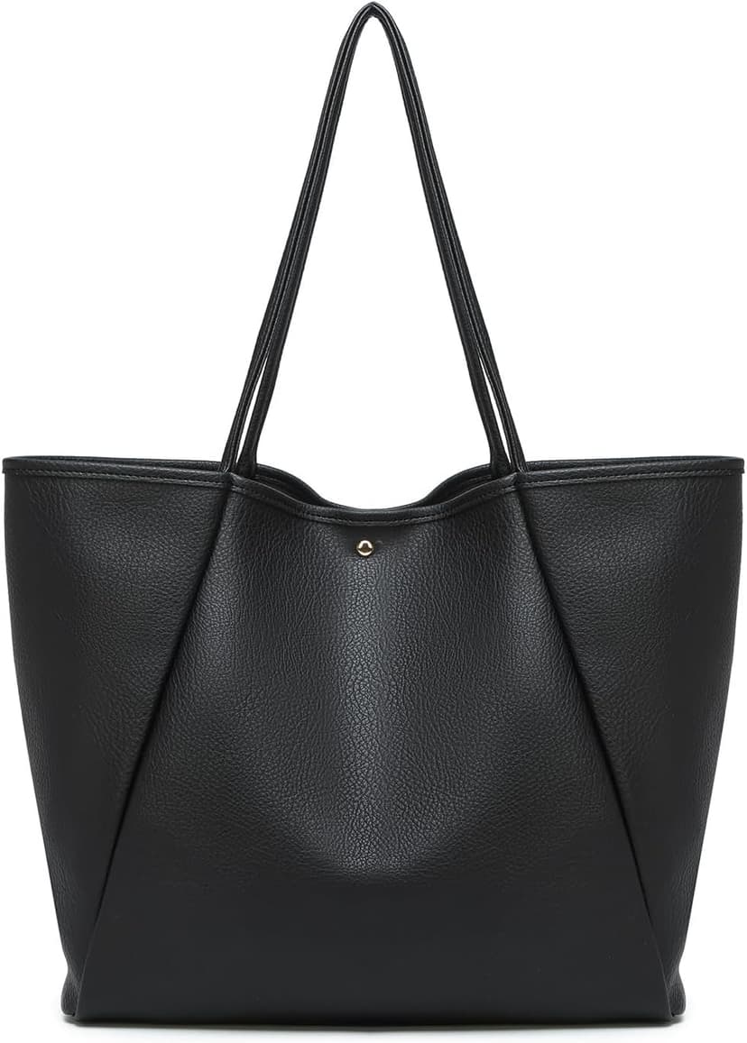 Dreubea Large Leather Tote Bag for Women - Big Work Bag, Spacious Minimalist Handbag, Tote Handbag for Office