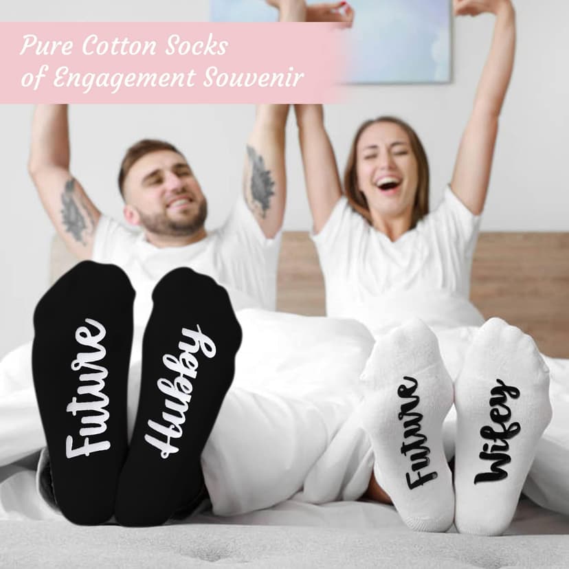 Engagement Gifts for Couples Women, Cool Wine Engaged Tumbler Gift Set Newly Presents for his and her him Fiance Fiancee Friend, Girlfriend Boyfriend Ideas with Straws, Socks, Candle & Greeting Card