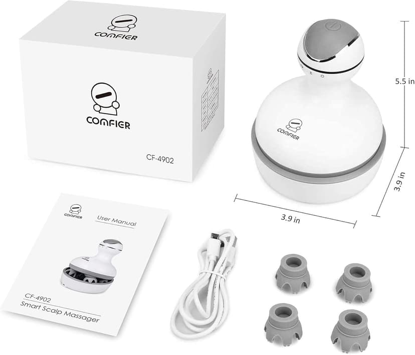 COMFIER Electric Cordless Hair Scalp Massager with Kneading 84 Massage Nodes, Handheld Portable Head Scratcher Massager for Hair Growth, Deep Clean and Stress Relax, Gifts for Men Dad