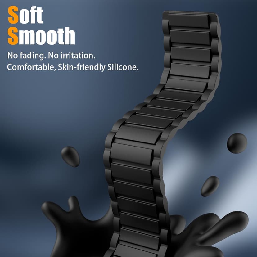 Magnetic Silicone Band Compatible with Apple Watch Bands 49mm 46mm 45mm 44mm 42mm 41mm 40mm 38mm Men Women, Soft Sport Strap Strong Magnet Watchband for iWatch Ultra 3-1 SE Series 11/10/9/8/7/6/5/4/3