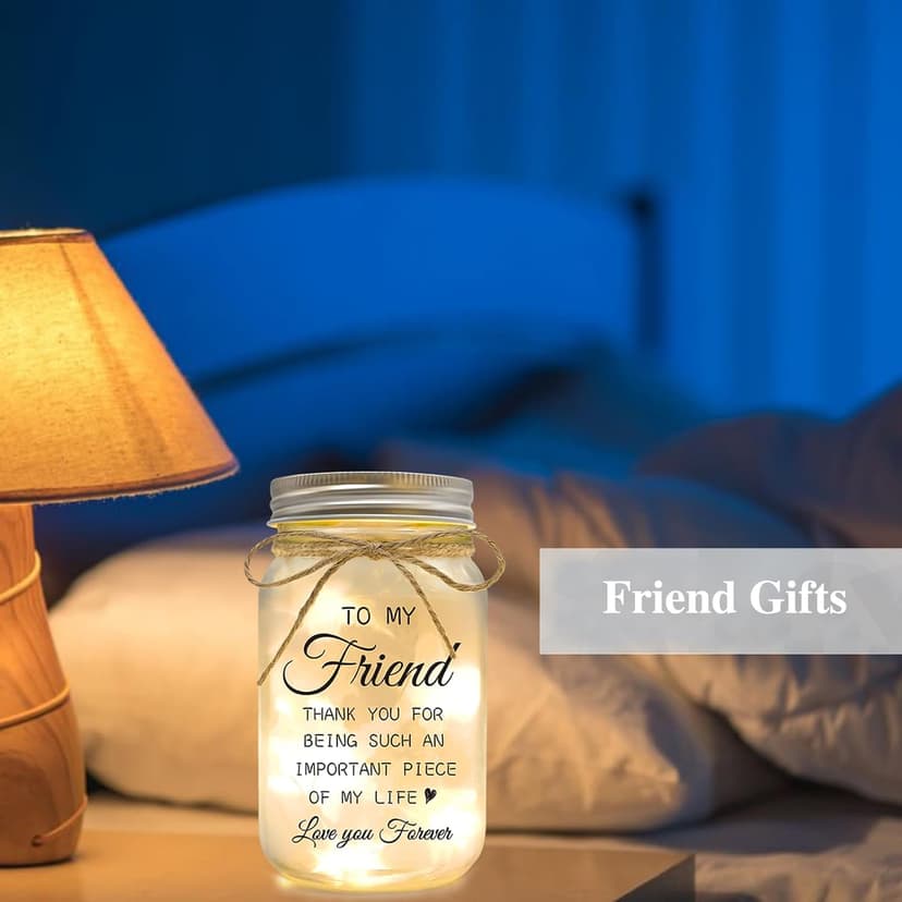 Friendship Gifts for Women, Mason Jar Night Lights for Friend, Gifts for Friends Best Friend Birthday Gifts, Thankgiving Christmas Gifts for Women